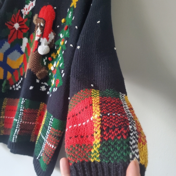 Rafella Vintage Handknitted Christmas Bear Sweater Size Medium - Picture 4 of 10